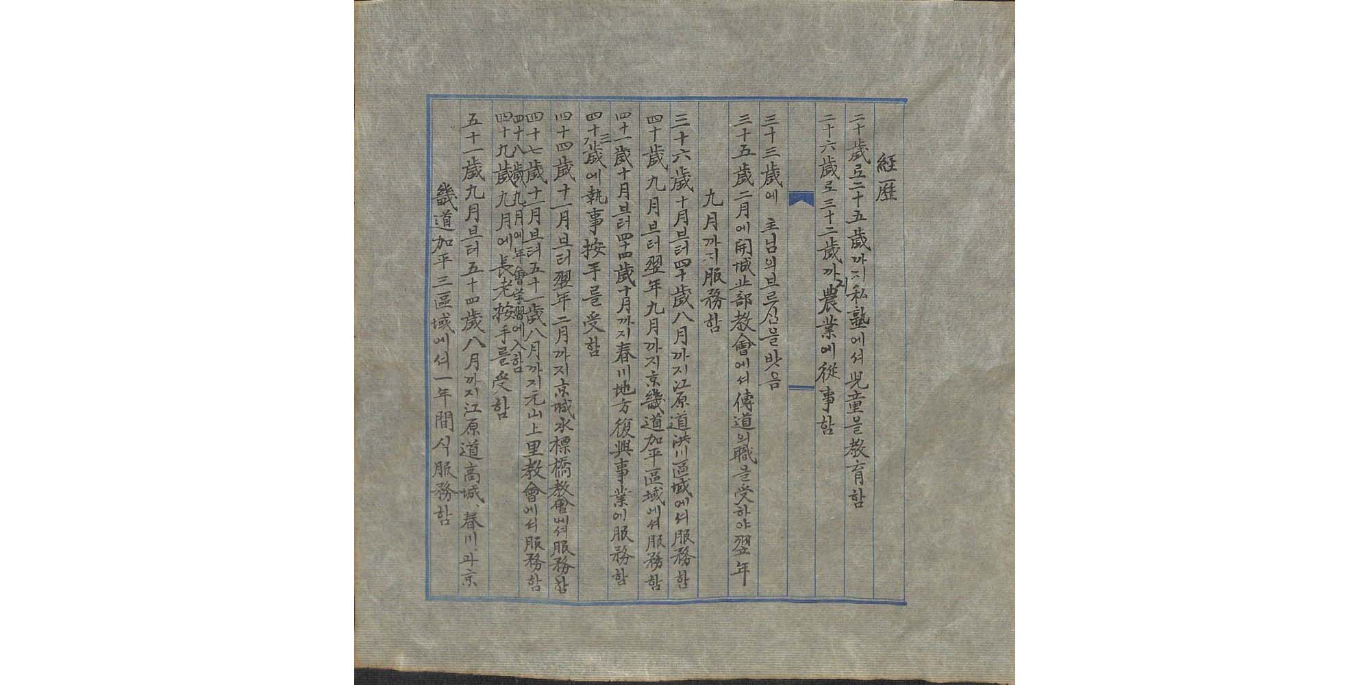 신석구 자필 이력서(복제) - 이미지 썸네일