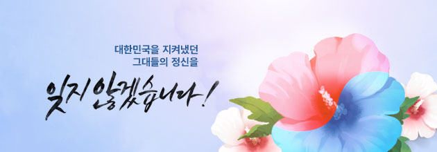대한민국을 지켜냈던 그대들의 정신을 잊지않겠습니다!